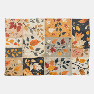 Linge De Cuisine Patchwork de feuilles d'automne Récolte d'automne