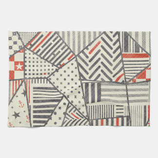 Linge De Cuisine Patchwork rétro : Conception géométrique Abstraite