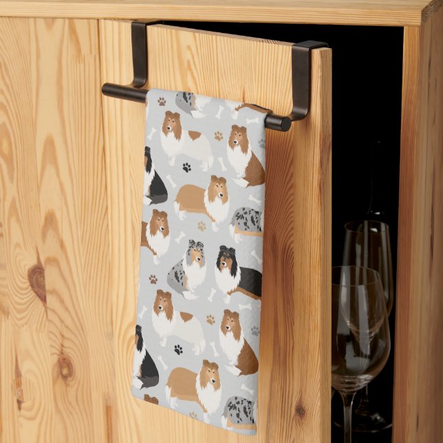 Linge De Cuisine Pâtes et os de collie rugueux (Pliage en tiers)