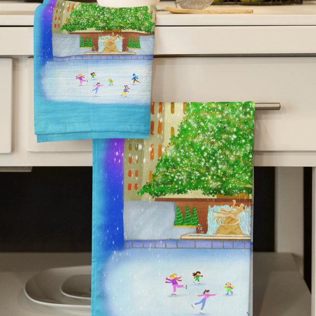 Linge De Cuisine Patinage Sur Glace Au Rockefeller Center (Créateur téléchargé)