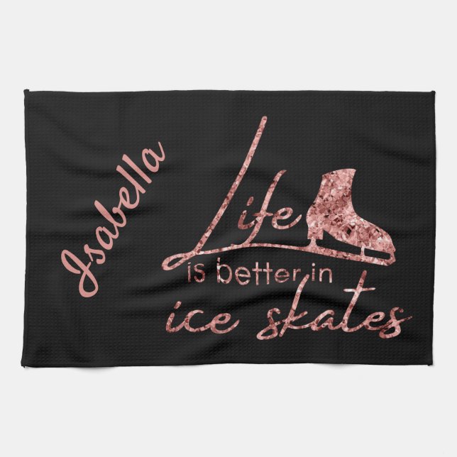 Linge De Cuisine Patinage sur glace Patinage sur les toiles rosegol (Horizontal)