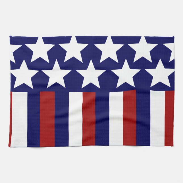 Linge De Cuisine Patriotic Stars Stripes Freedom Drapeau 4 juillet (Horizontal)