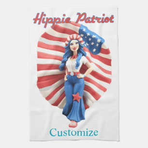 Linge De Cuisine Patriotique hippie fille Thunder_Cove