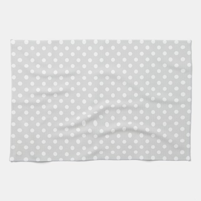 Linge De Cuisine Patters Light Gray White Polka (Horizontal)