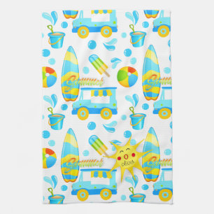 Linge De Cuisine Patters monogrammed colorful Summer and Beach Fun