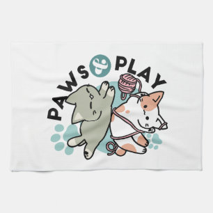 Linge De Cuisine Pattounes et Jeux – Illustration de Chat Adorable
