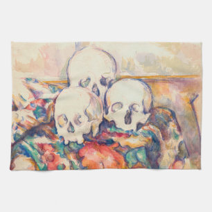 Linge De Cuisine Paul Cezanne - Aquarelle à trois crânes