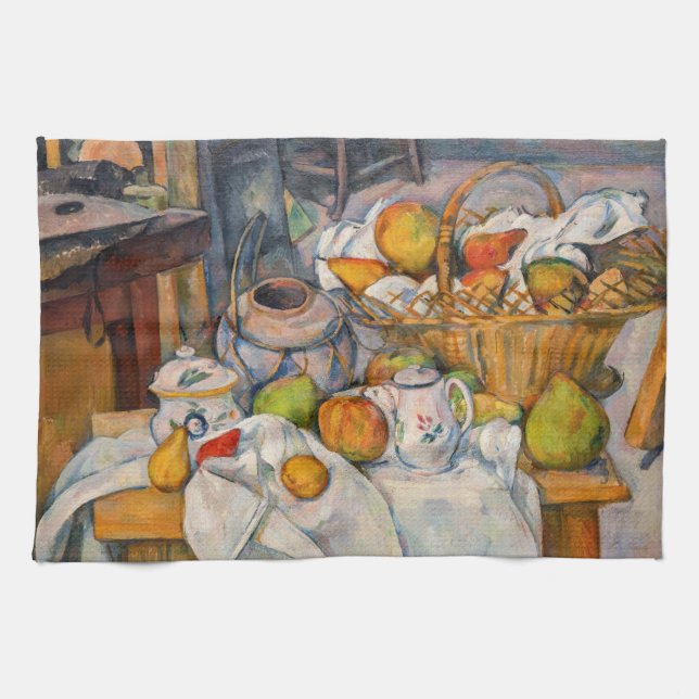 Linge De Cuisine Paul Cezanne - La vie morte avec panier (Horizontal)