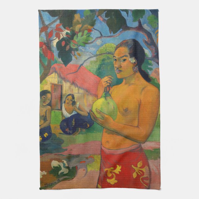 Linge De Cuisine Paul Gauguin - Une femme tenant un fruit (Vertical)