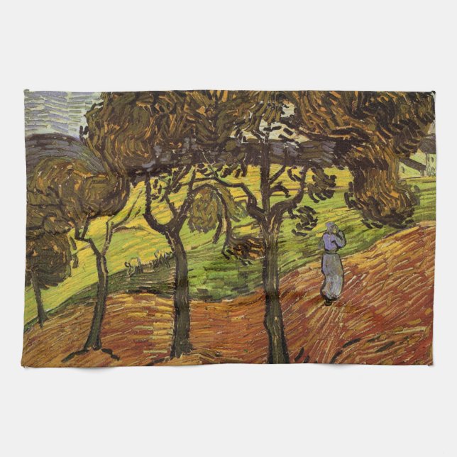 Linge De Cuisine Paysage, arbres et figures par Vincent van Gogh (Horizontal)