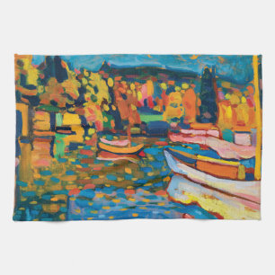Linge De Cuisine Paysage d'automne avec bateaux de Wassily Kandinsk