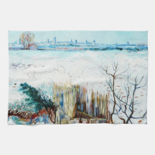 Linge De Cuisine Paysage enneigé avec Arles par Vincent van Gogh