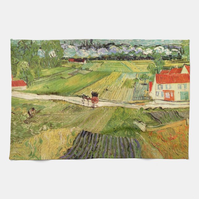 Linge De Cuisine Paysage, transport et train par Vincent van Gogh (Horizontal)
