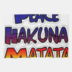Linge De Cuisine Peace Hakuna Matata Gradient Art