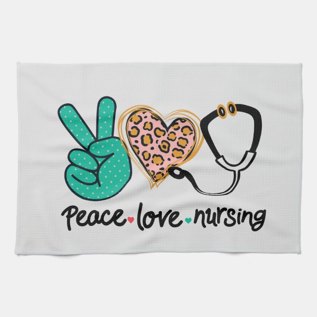 Linge De Cuisine Peace Love Nuring (Horizontal)