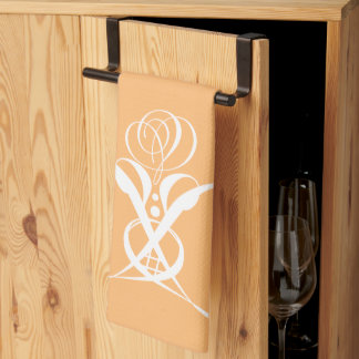 Linge De Cuisine Peach Retro White Flourd Rose