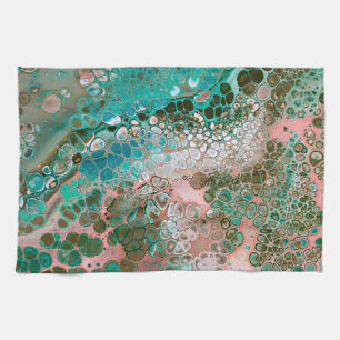 Linge De Cuisine Peach & Turquoise Acrylic pour Abstract