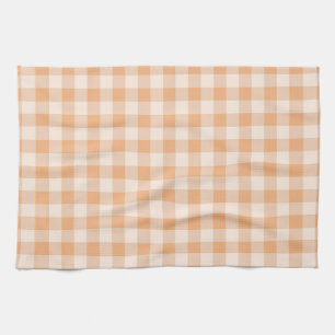 Linge De Cuisine Peach White À damiers En vichy Motif