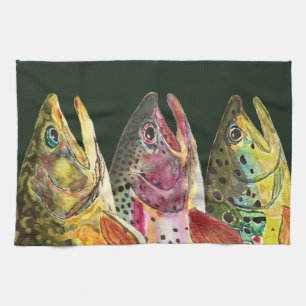 Linge De Cuisine Pêche à la mouche à trois grosses truites