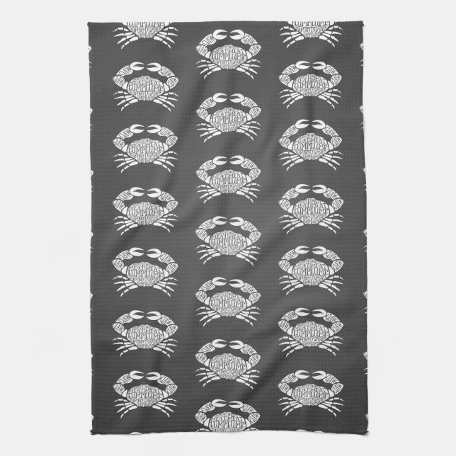 Linge De Cuisine Pêcheur au crabe charcuterie art (Vertical)