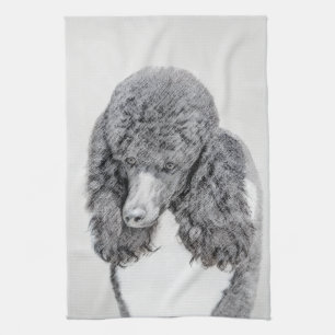 Linge De Cuisine Peinture à pantalon noir ordinaire de caniche - a