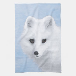 Linge De Cuisine Peinture Arctic Fox - Art original de la faune