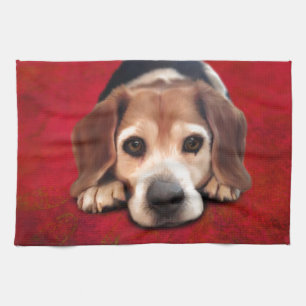 Linge De Cuisine Peinture beagle Art Chien Art