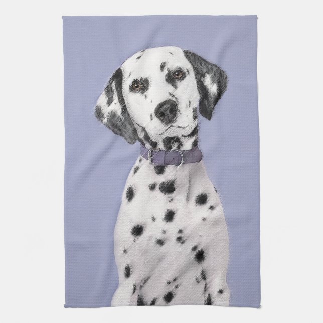 Linge De Cuisine Peinture Dalmatienne - Cute Original Chien Art (Vertical)
