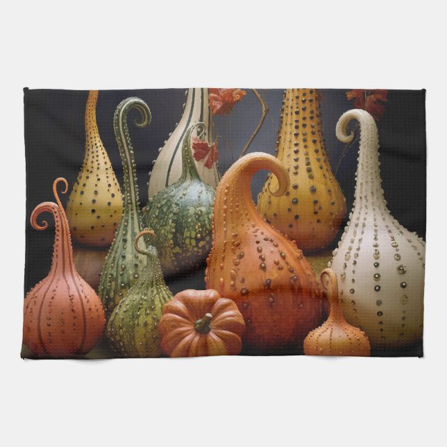 Linge De Cuisine Peinture d'automne de Thanksgiving (Horizontal)