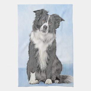 Linge De Cuisine Peinture de collie frontalière - Belle art origin