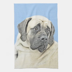 Linge De Cuisine Peinture de Mastiff Anglais (Fauve) - Art de Chien