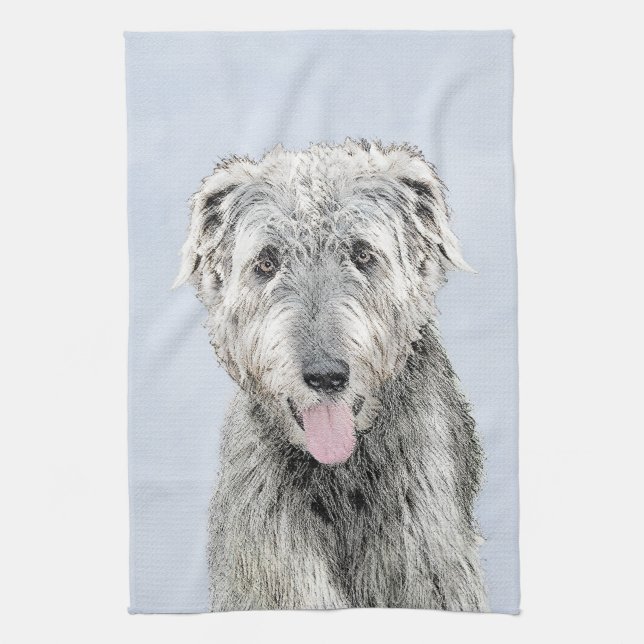 Linge De Cuisine Peinture de Wolfhound en Irlande - Beau art origin (Vertical)