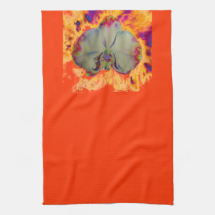 Linge De Cuisine Peinture d'orchidée aquarelle abstraite boho éléga