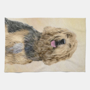 Linge De Cuisine Peinture d'Otterhound - Joli art original de chien