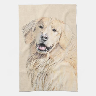 Linge De Cuisine Peinture Golden Retriever - Joli art original chie