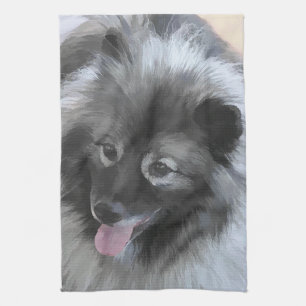 Linge De Cuisine Peinture Keeshond Bailey - Cute Original Chien Art