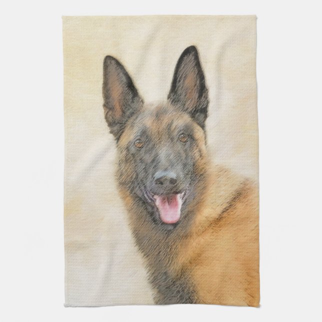 Linge De Cuisine Peinture Malinoise belge - Cute Original Chien Art (Vertical)