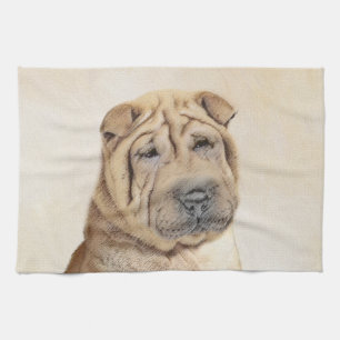 Linge De Cuisine Peinture Shar Pei - Cute Original Chien Art