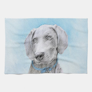 Linge De Cuisine Peinture Weimaraner - Joli art original chien