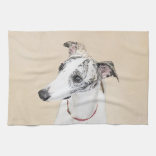 Linge De Cuisine Peinture Whippet - Jolie art original chien