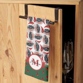 Linge De Cuisine Pekingese Motif Monogram Christmas Chien