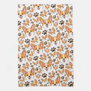 Linge De Cuisine Pembroke Welsh Corgi Chien Coquelicot