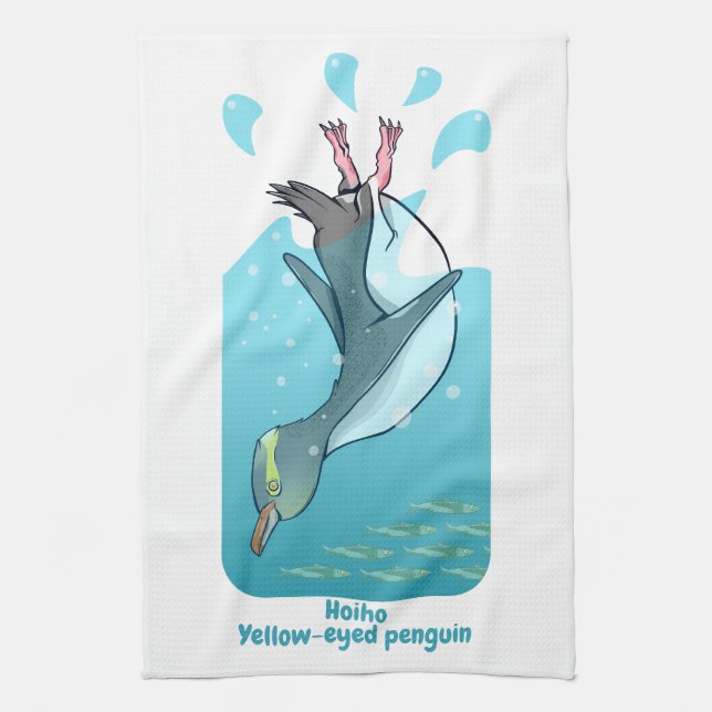 LINGE DE CUISINE PENGUIN JAUNE DE HOIHO (Vertical)