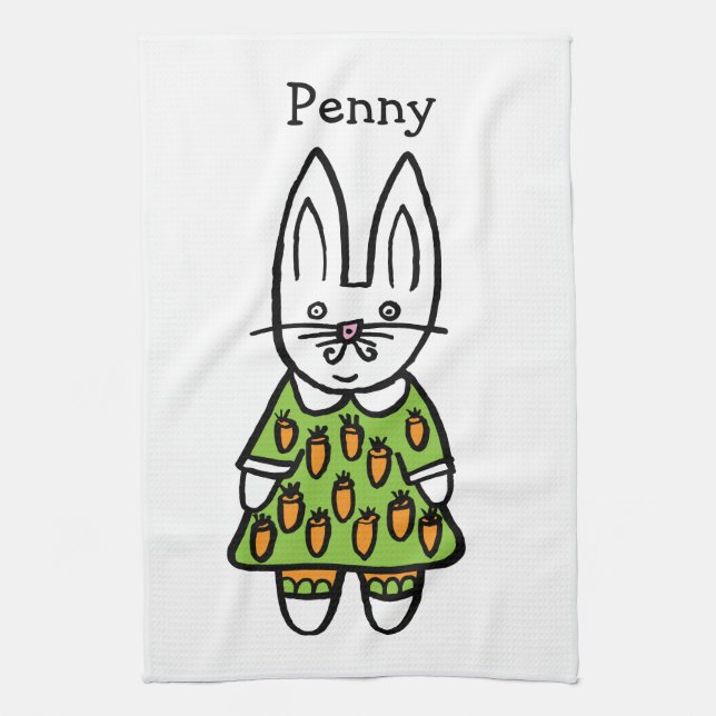 Linge De Cuisine Penny le lapin personnalisé (Vertical)