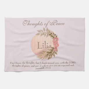 Linge De Cuisine Pensées de paix Jérémie florale 29:11