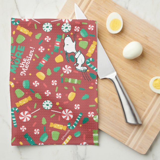 Linge De Cuisine Peppermint Dreams Snoopy Candy Motif (Quart Plié)