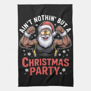 Linge De Cuisine Père Noël afro-américain Pyjama de Noël