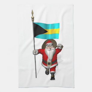 Linge De Cuisine Père Noël Avec L'Enseigne Des Bahamas