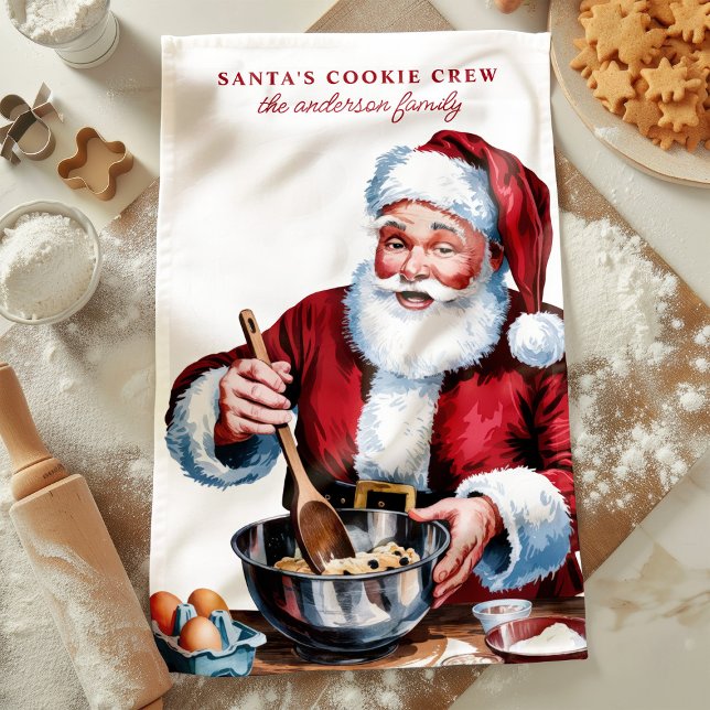 Linge De Cuisine Père Noël Cookie Crew Noël personnalisé (Créateur téléchargé)