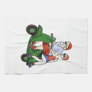 Linge De Cuisine Père Noël et Mme Claus chevauchant un scooter